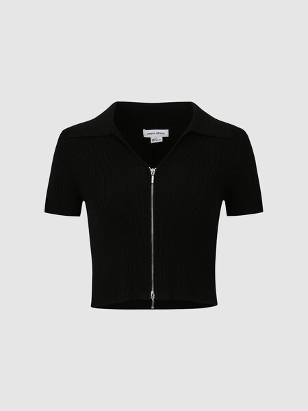 Women double zipper top