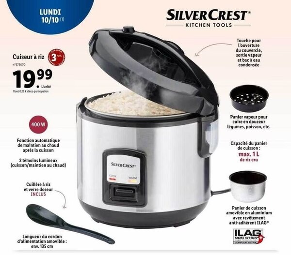 Cuiseur à riz SilverCrest 1L