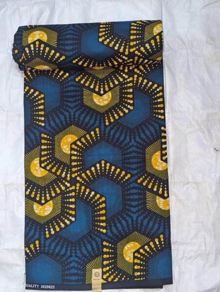 Tissu bleu jaune