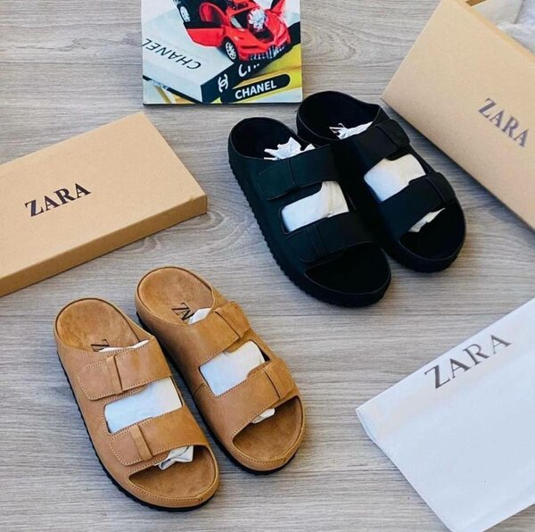 Leather slippers