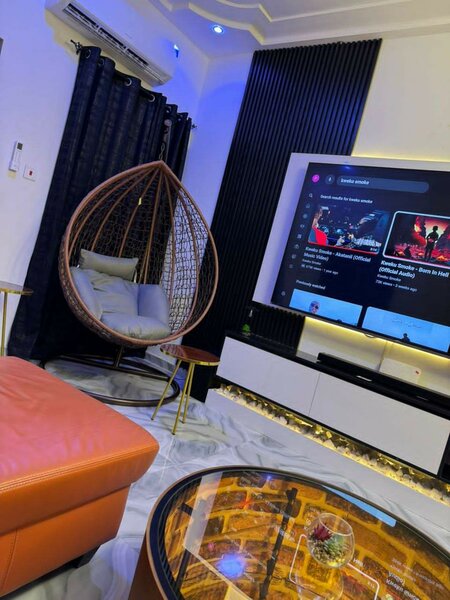 Tv unit with panels