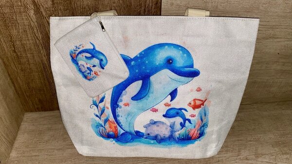 Sac cabas motif dauphin