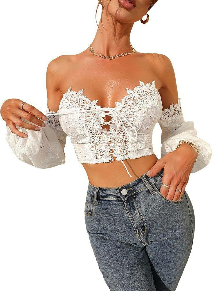 Lace Crop Top blanc