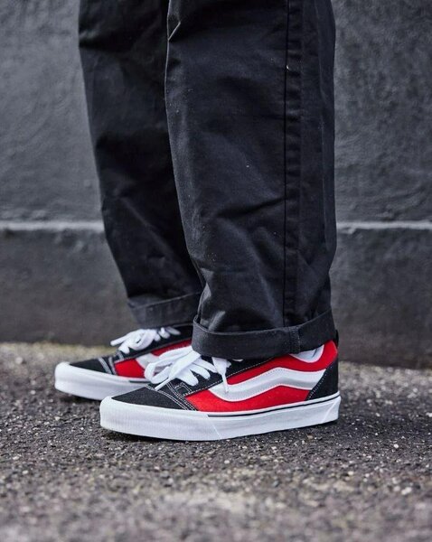 Vans knu skool(red black and white )