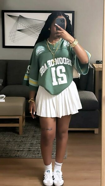 Jersey top and skirt