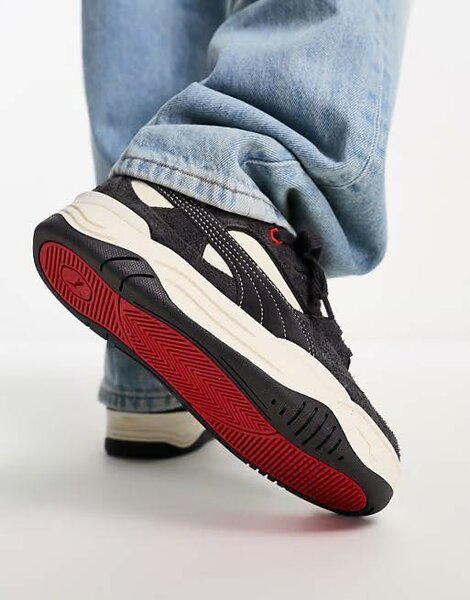 Baskets tendance noir rouge