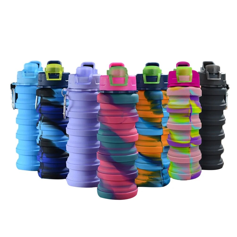 Bouteille Repliable Silicium Colorée