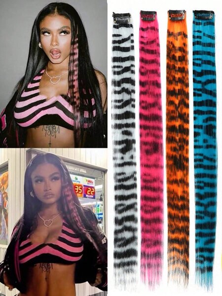 Extensions à Clip Rayures Colorées