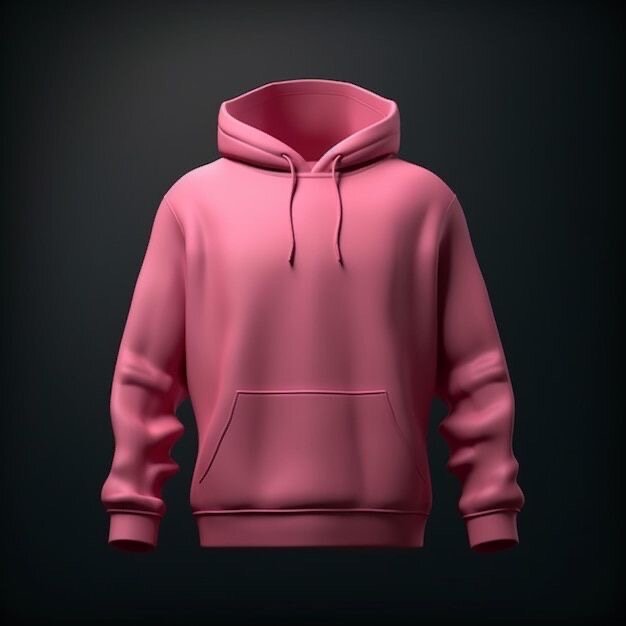 Plain heavy hoodie baby pink