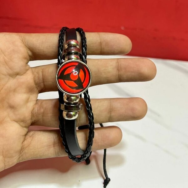 Bracelet cuir design rouge