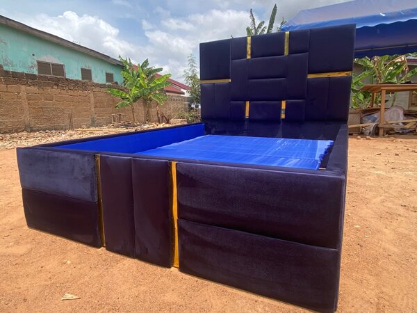 Double Bed Frame Blue Black