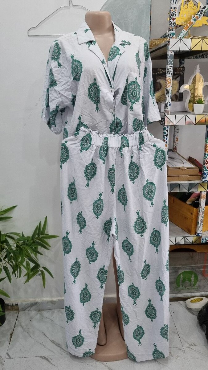 Pyjama femme en coton imprimé