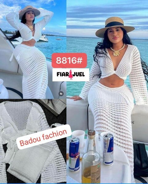 Robe crochet plage été blanche