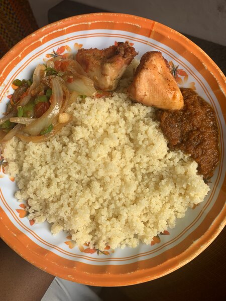 Poulet Frit avec Attiéké