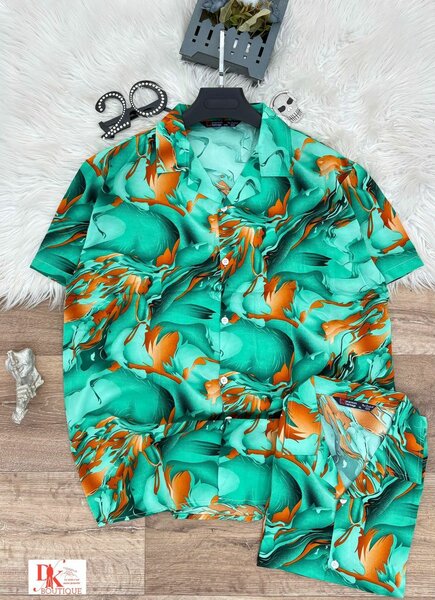 Chemise à motif abstrait été