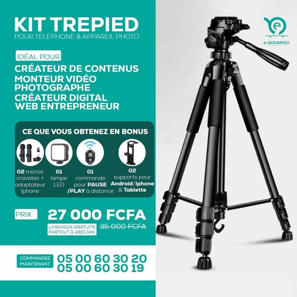 Trépied Universel Téléphone et Caméra