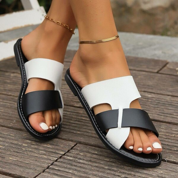 Sandales confortables bicolores