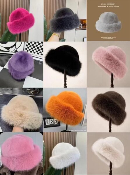 Chapeaux en Fausse Fourrure Colorés