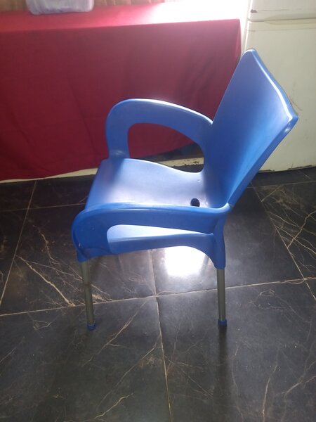 plastic chairs.
