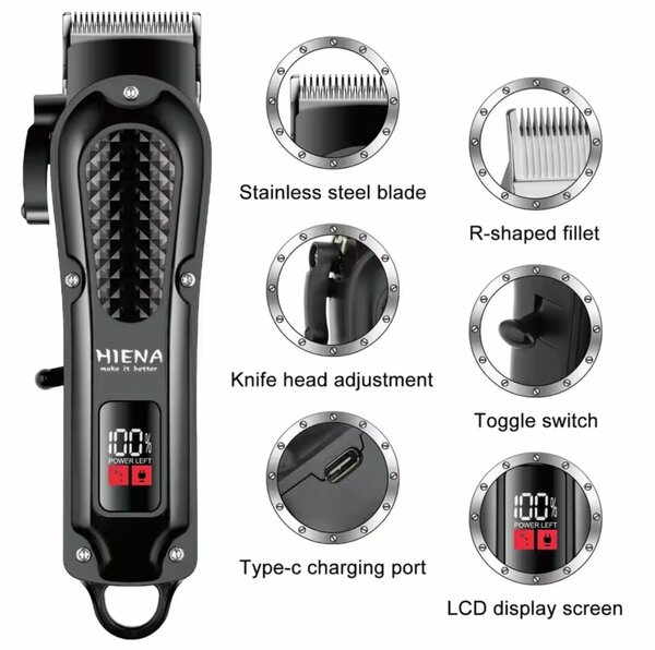 Hiena HYN-212 Électrique Tondeuse À Cheveux UBS Rechargeable