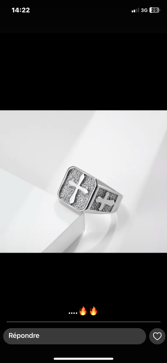 Bague Homme Croix Vintage