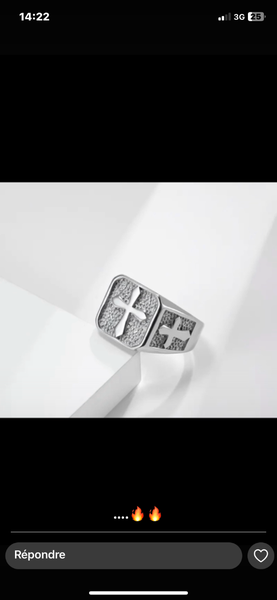 Bague Homme Croix Vintage