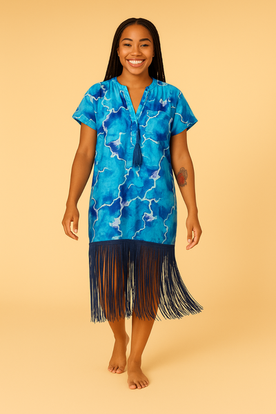 Robe Ankara avec Frange