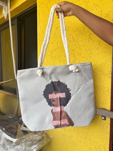 Sac cabas imprimé afro chic