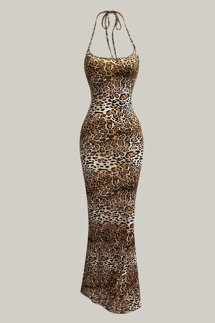 Robe longue léopard élégante