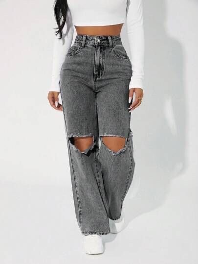 GRAY BOYFRIENDS JEANS
