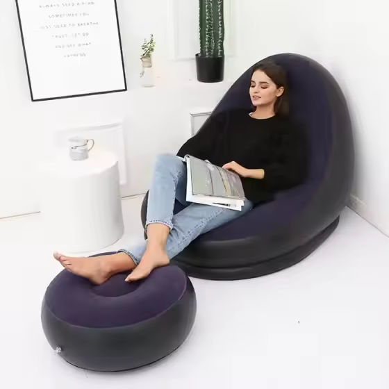 Lazy sofa with foot stool