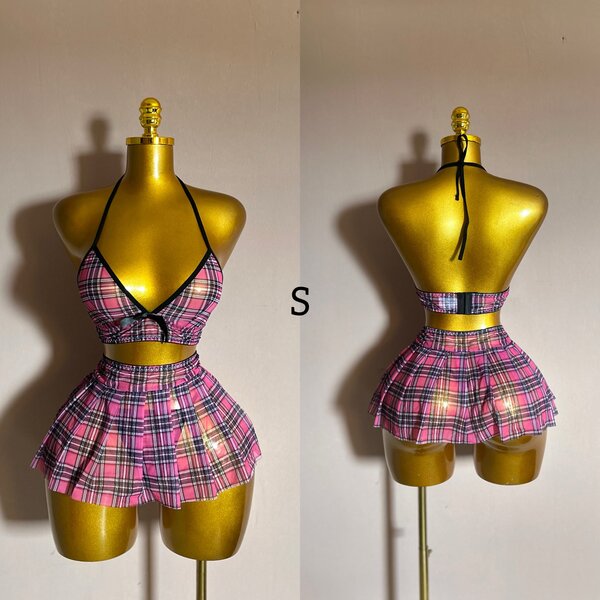 Set de Top et Jupe Écossais
