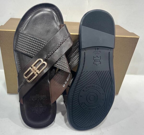 Leather slippers