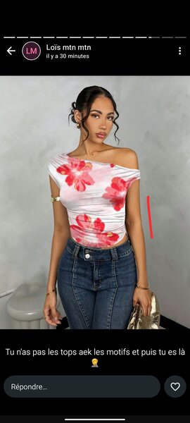 Haut floral épaules dénudées