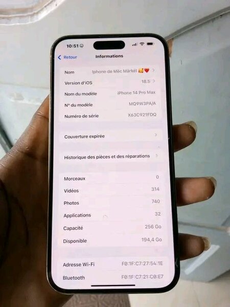 iPhone 14 Pro Max 256GB Blanc