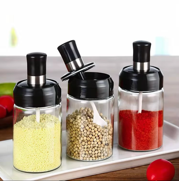SPICE JAR WITH SPOON /BRUSH 