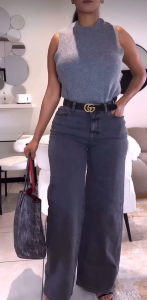 grey jeans
