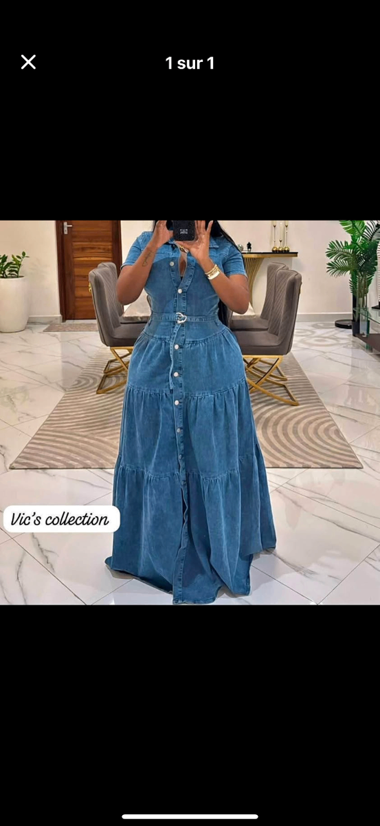 Robe longue en jean élégante