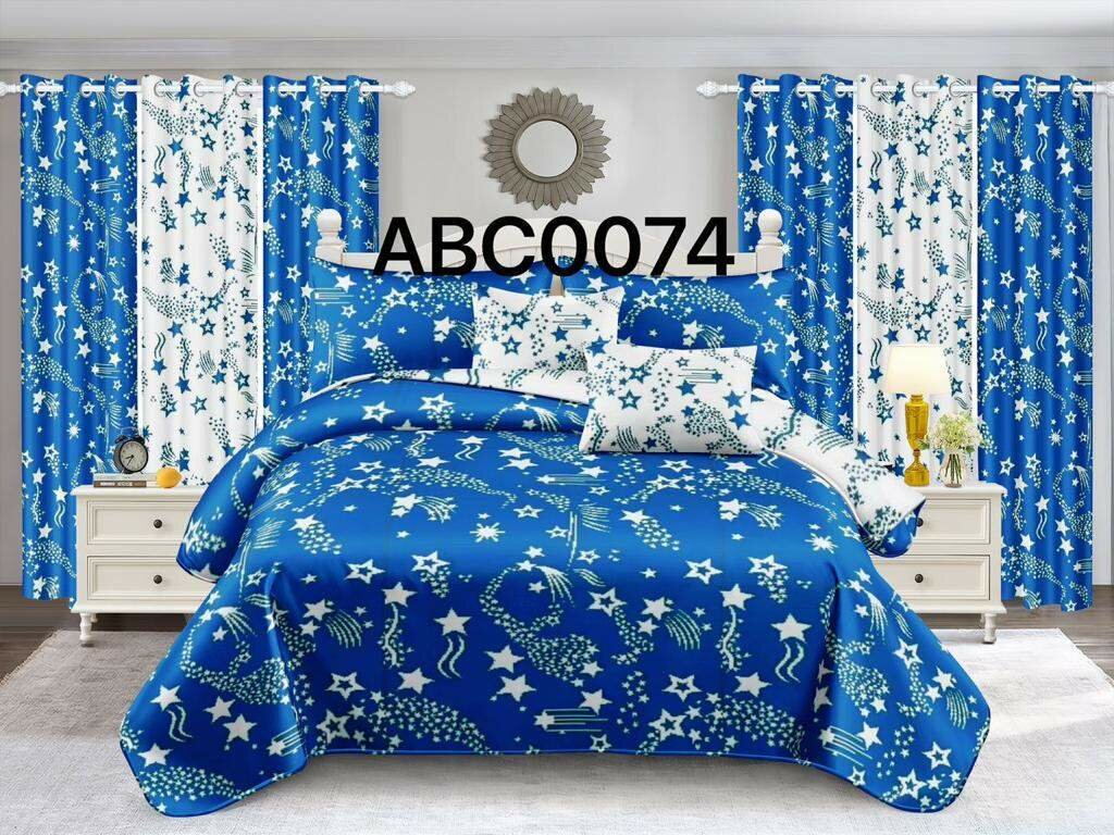 Drap de lit avec rideaux 3 places