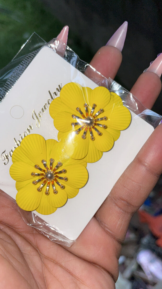 Boucles d'oreilles fleurs jaunes