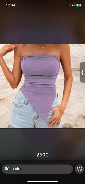 Top bustier violet élégant
