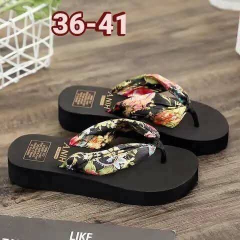 Tongs floraux confort femme
