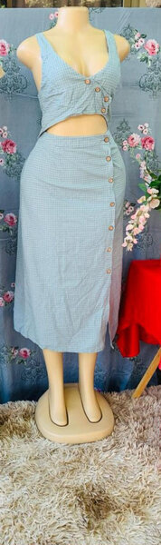 top avec jupe-bleu