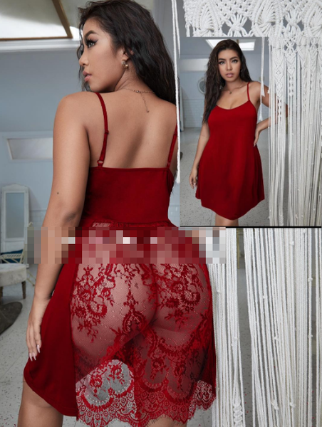 chemise de nuit rouge