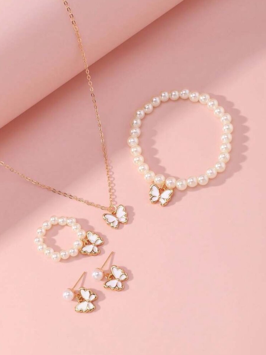 5pcs Baby Girl Butterfly Pendant. Pink and Purple