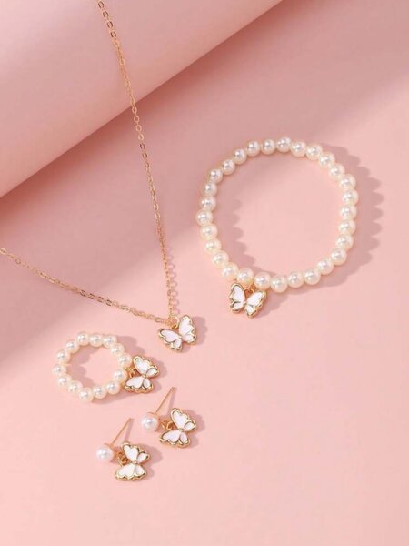 5pcs Baby Girl Butterfly Pendant. Pink and Purple