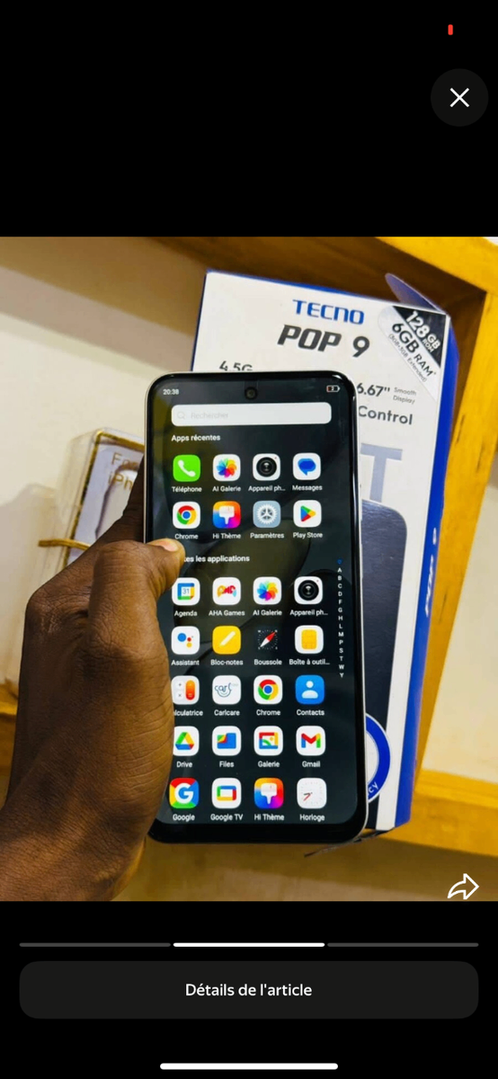 Smartphone Tecno Pop 9 128Go
