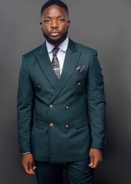 green men's suit