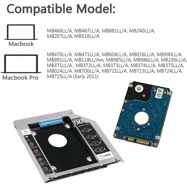 Adaptateur Caddy HDD pour MacBook