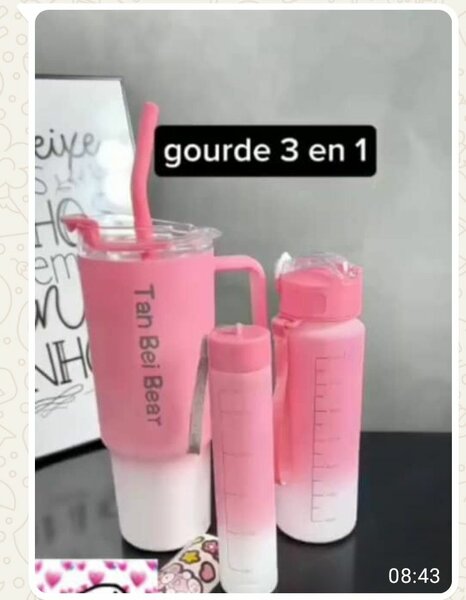 Bouteille d'eau 3 en 1
